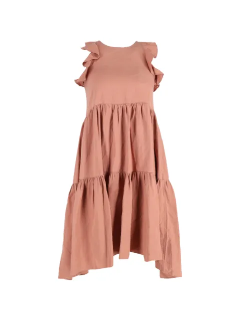 Ulla Johnson ruffled-sleeve tiered dress Neutrals NAPPUGBCL410410W
