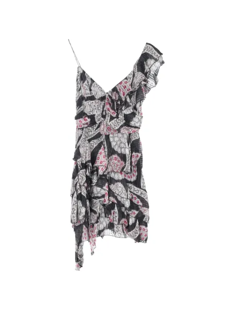 Isabel Marant Vintage printed ruffled mini dress Black NAPPUGBCL462134W