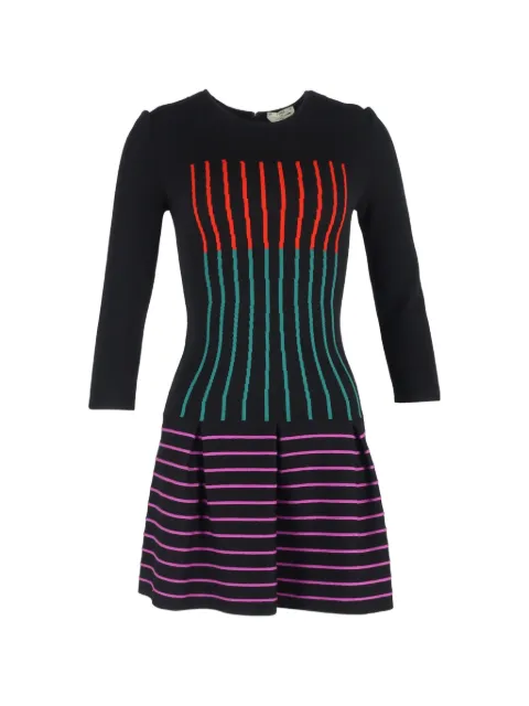 Fendi Pre-Owned flared striped mini dress Black NAPPUGBCL462124W