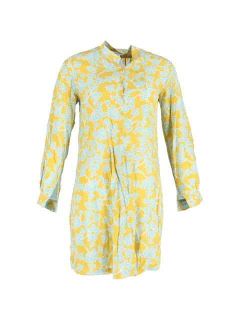 Diane Von Furstenberg Vintage floral-print shirt dress Yellow NAPPUGBCL448583W