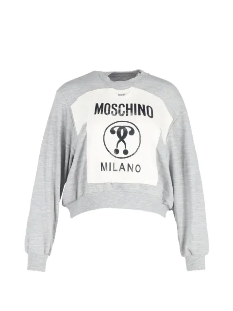 Moschino Pre-Owned T-shirt print crewneck sweater Grey NAPPUGBCL446768W