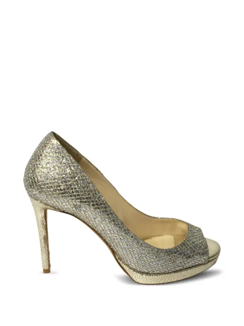 Jimmy Choo Pre-Owned Luna open-toe pumps Gold TONPUGBSH143255W