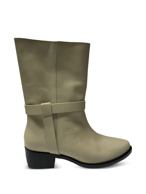 LEGRES biker leather boots Neutrals NAPPUGBSH098106W