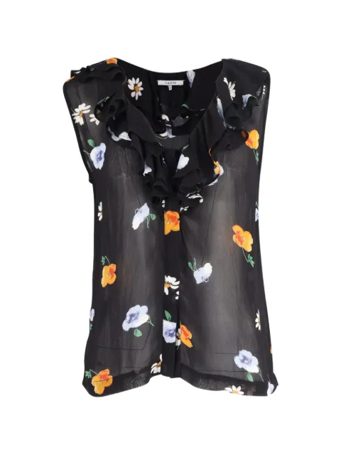 GANNI sleeveless ruffle blouse Black NAPPUGBCL265938W