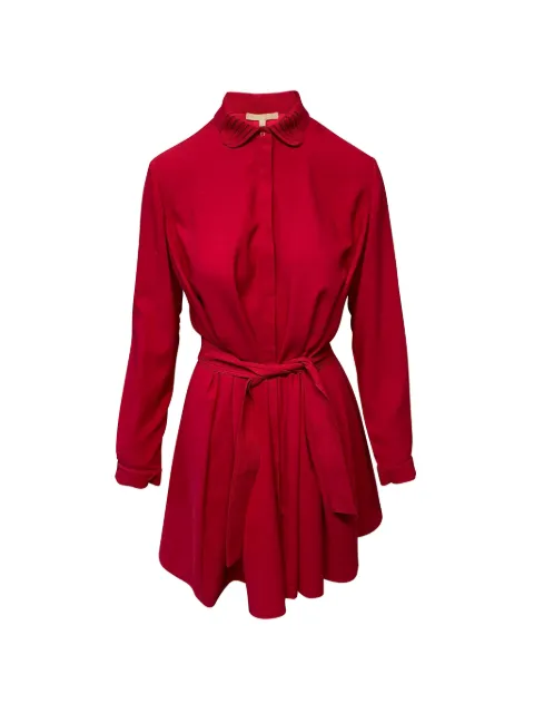 Maje belted long-sleeve dress Red NAPPUGBCL095265W