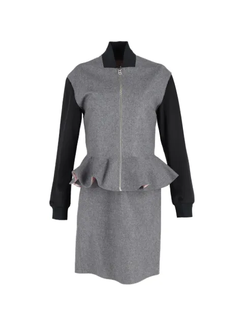 Alexander McQueen Pre-Owned peplum bomber jacket Grey NAPPUGBCL361820W