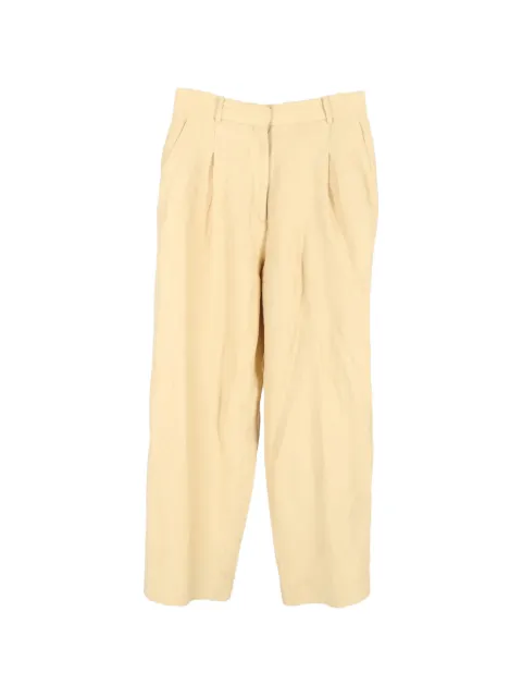 SANDRO wide-leg cotton trousers Neutrals TONPUGBCL456483W