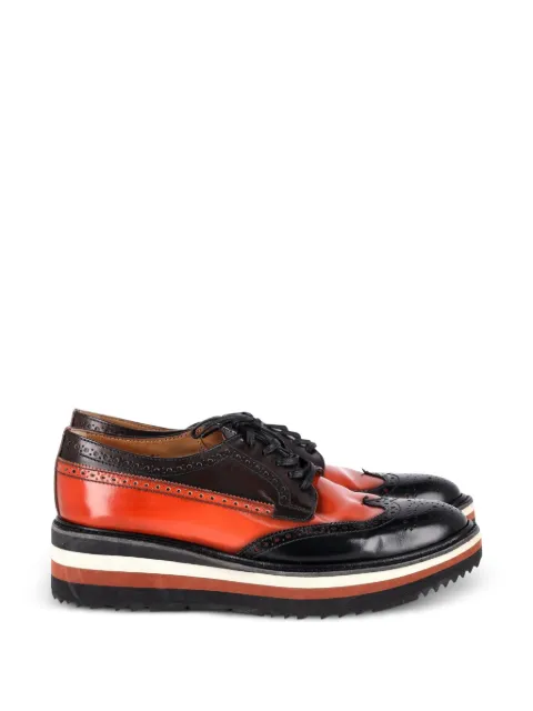 Prada Pre-Owned brogue platform derby shoes Orange NAPPUGBSH278535W