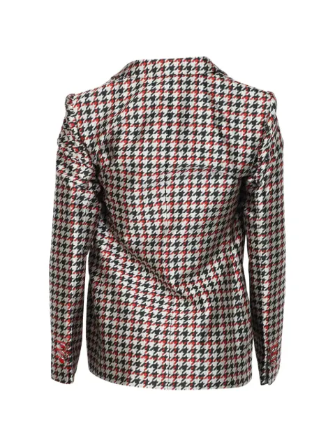 Giorgio Armani Pre-Owned houndstooth-pattern silk blazer White HNDOGBCL118687W