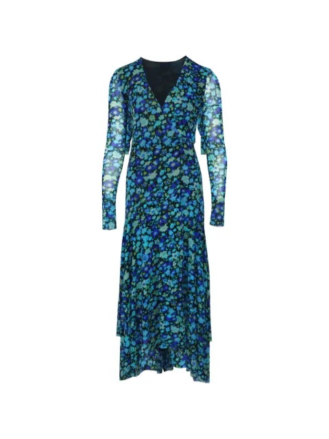 GANNI floral-print midi dress Blue NAPPUGBCL089936W