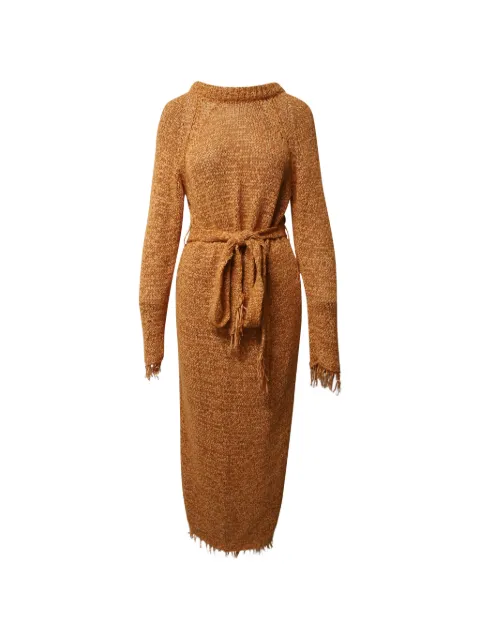 Nanushka Kaize fringed midi dress Brown NAPPUGBCL127214W