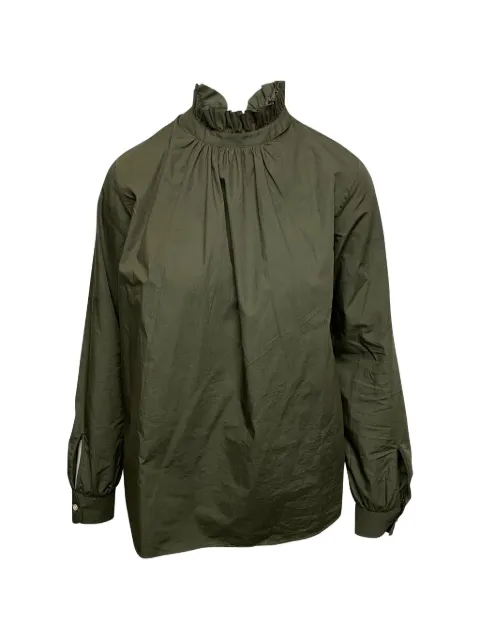 Officine Generale ruffled-collar blouse Green NAPPUGBCL093956W