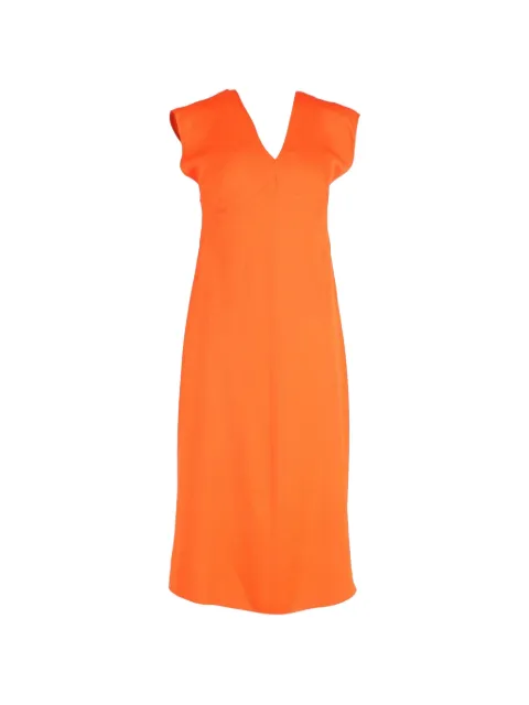 JOSEPH A-line V-neck dress Orange NAPPUGBCL324337W
