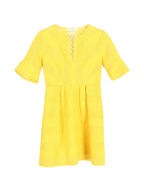 SANDRO crew-neck embroidered mini dress Yellow NAPPUGBCL376047W