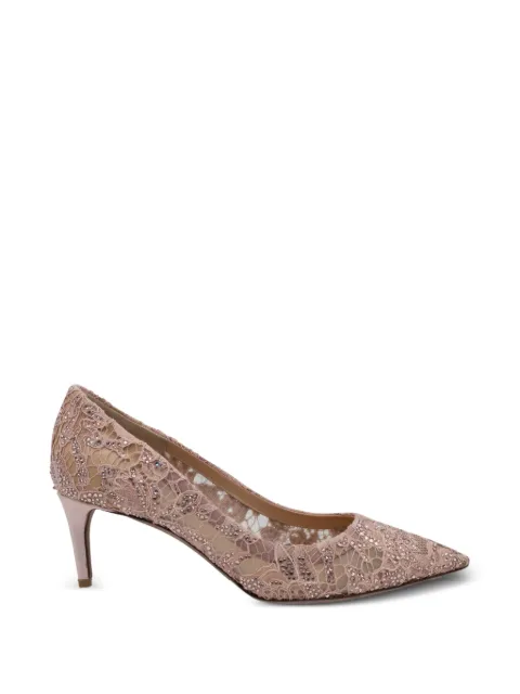 Valentino Garavani Pre-Owned lace crystal pointed pumps Pink NAPPUGBSH105544W