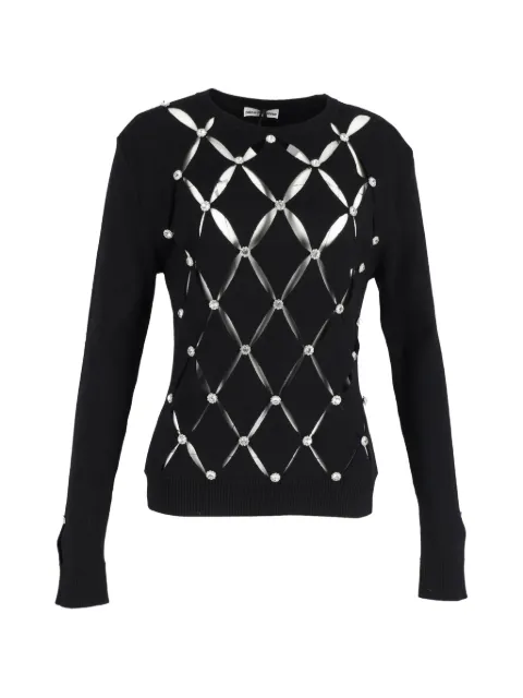 Paco Rabanne Pre-Owned crystal cut-out merino-wool sweater Black NAPPUGBCL337387W