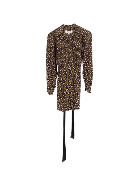 Diane Von Furstenberg Vintage Ella wrap-effect leopard-print playsuit Brown TONPUGBCL268020W