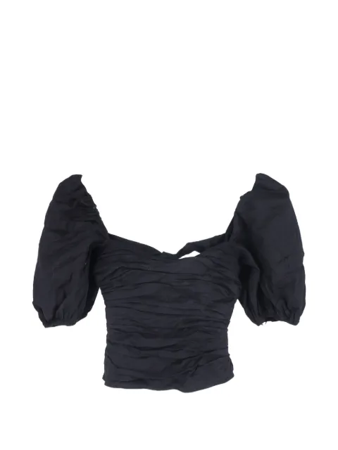 Reformation puffed-sleeve cropped-style top Black NAPPUGBCL453533W