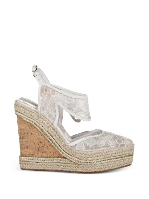 Nicholas Kirkwood lace ankle-strap wedges White NAPPUGBSH213399W