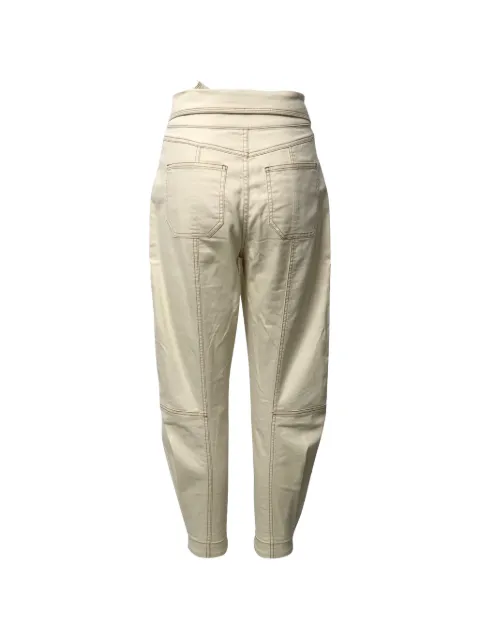 Ulla Johnson belted contrast-stitch trousers Neutrals NAPPUGBCL215629W