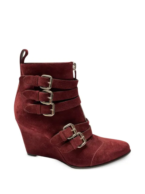 Tabitha Simmons Buckled wedge boots Red NAPPUGBSH097676W