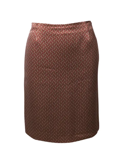 Etro Vintage geometric-print silk skirt Red NAPPUGBCL151659W