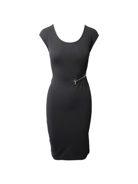 Michael Kors Vintage zip-detail cap-sleeve dress Black NAPPUGBCL101559W