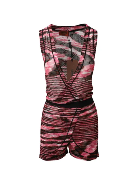 Missoni Pre-Owned Plymouth zig-zag patterned playsuit Black NAPPUGBCL127547W