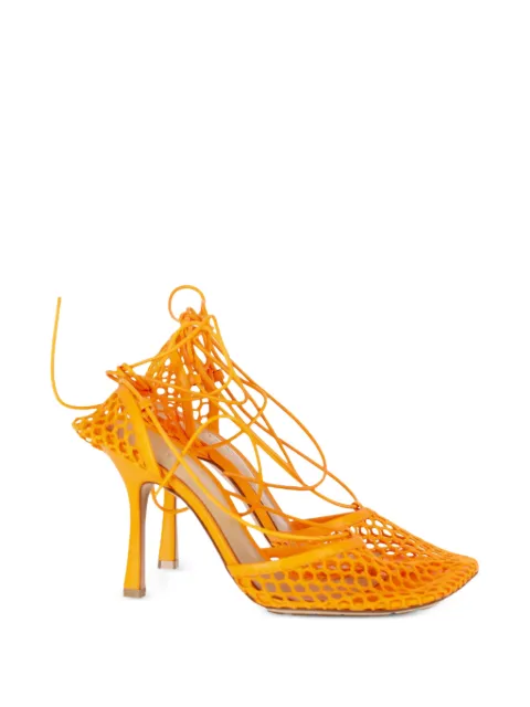 Bottega Veneta Pre-Owned squared-toe lace-up leather sandals Orange NAPPUGBSH446618W