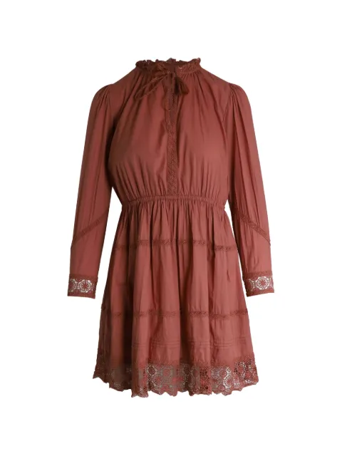 Ulla Johnson crochet-trim mini dress Brown NAPPUGBCL292037W