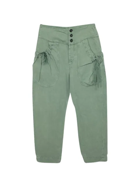 Isabel Marant Vintage ruched-pocket trousers Green TONPUGBCL136922W