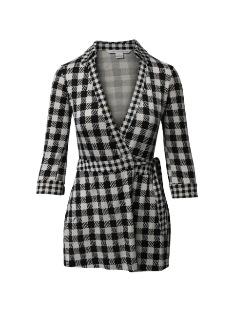 Diane Von Furstenberg Vintage checked playsuit Black TONPUGBCL159879W