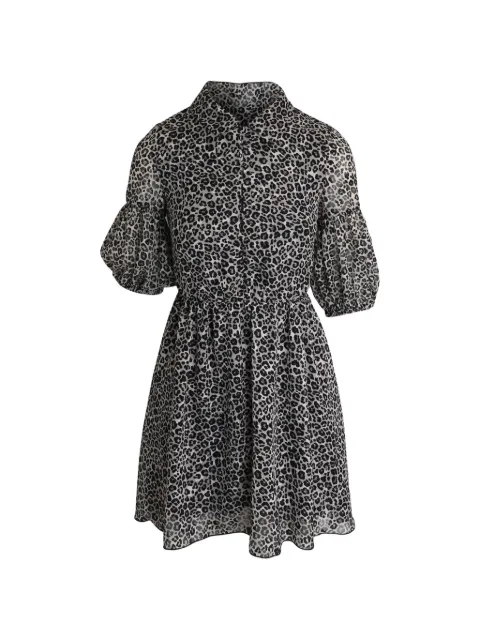 PINKO puff-sleeve animal-print dress Neutrals NAPPUGBCL262022W