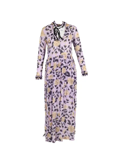 GANNI Carlton floral-print maxi dress Purple NAPPUGBCL433703W