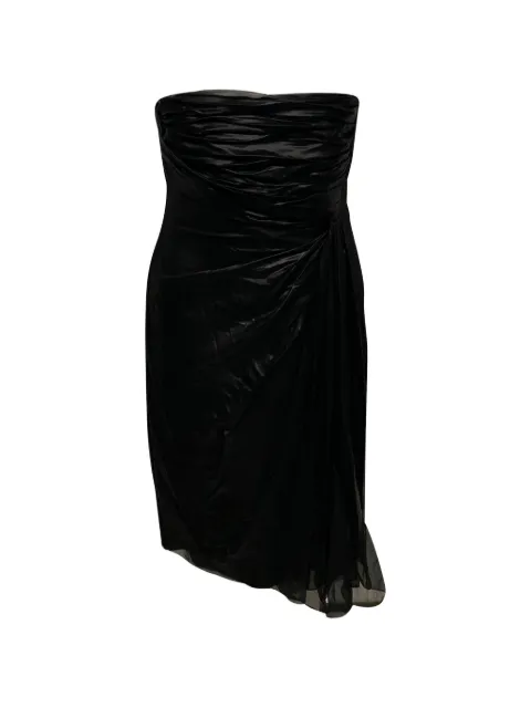 Valentino Garavani Pre-Owned strapless ruched mini dress Black HNPUGBCL084304W