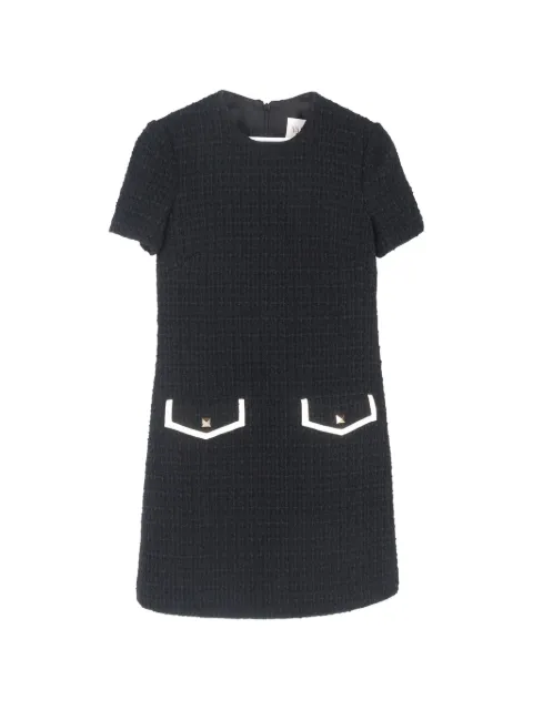 Valentino Garavani Pre-Owned bouclé flap-pocket mini dress Black NAPPUGBCL637069W
