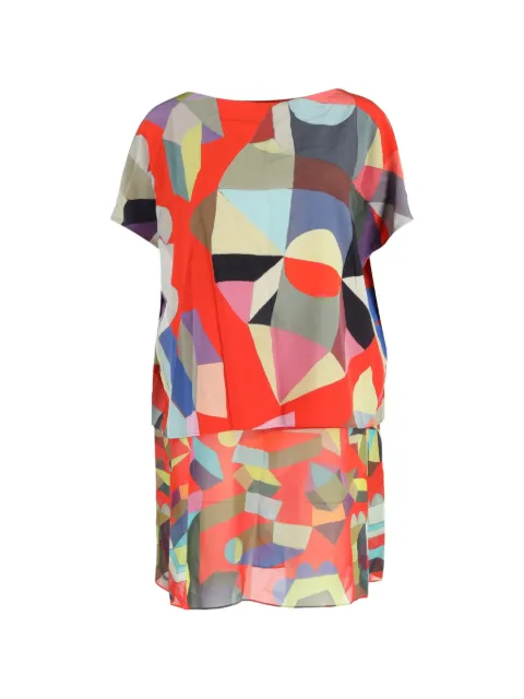 Akris printed layered mini dress Red TONPUGBCL398018W