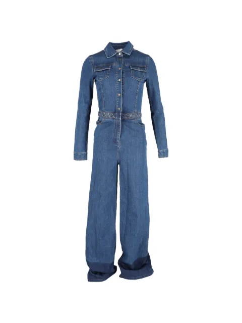 Mario Valentino Vintage long-sleeve denim jumpsuit Blue NAPPUGBCL361892W