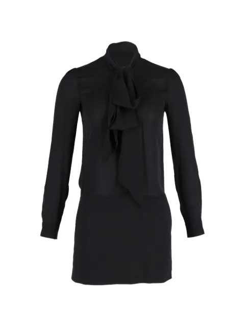 Theory bow-detail long-sleeve mini dress Black NAPPUGBCL361204W