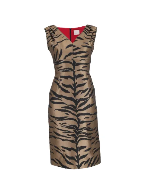 Carolina Herrera Vintage animal-print sleeveless midi dress Neutrals NAPPUGBCL362289W
