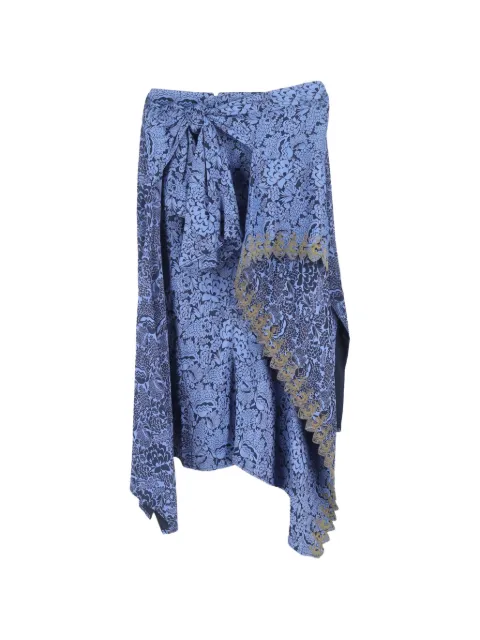Chloé Vintage asymmetric floral-print skirt Blue NAPPUGBCL462469W