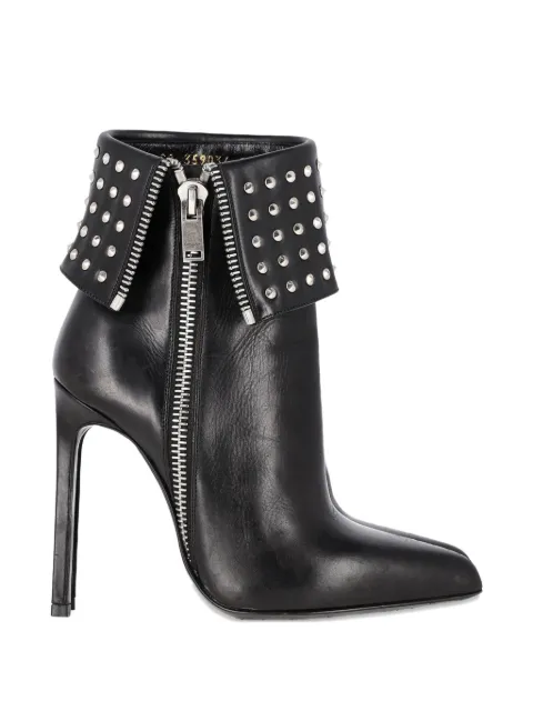 Saint Laurent Pre-Owned studded heeled ankle boots Black TONPUGBSH399337W