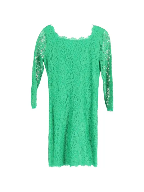 Diane Von Furstenberg Vintage Zarita long-sleeve lace dress Green TONPUGBCL370087W