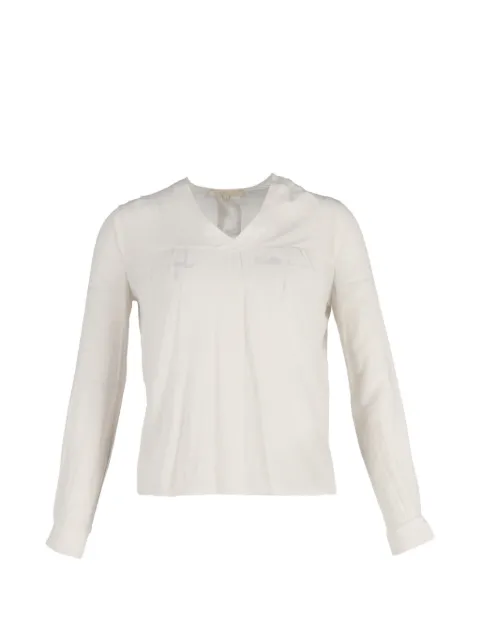 Maje V-neck silk blouse Neutrals NAPPUGBCL373919W
