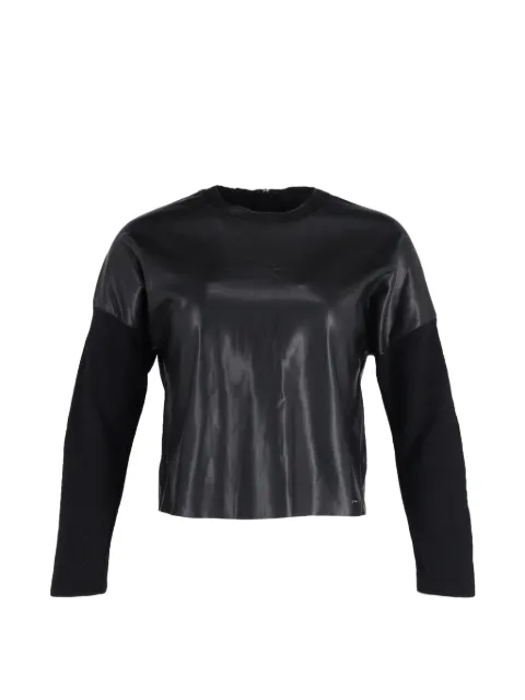 DSQUARED2 faux-leather long-sleeve top Black NAPPUGBCL281749W
