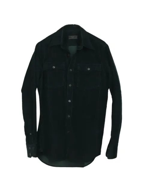 Prada Pre-Owned corduroy button shirt Green MRPPUGBCL127124M