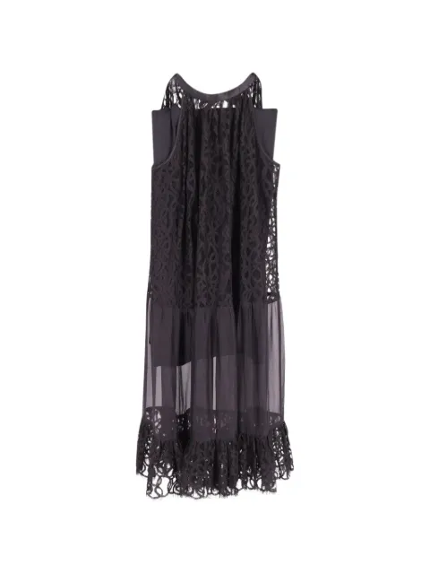 Temperley London Lily lace-detail organza dress Black NAPPUGBCL198152W