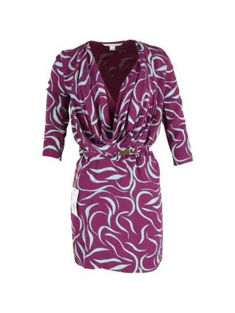 Diane Von Furstenberg Vintage Danil cowl-neck belted dress Purple TONPUGBCL268027W