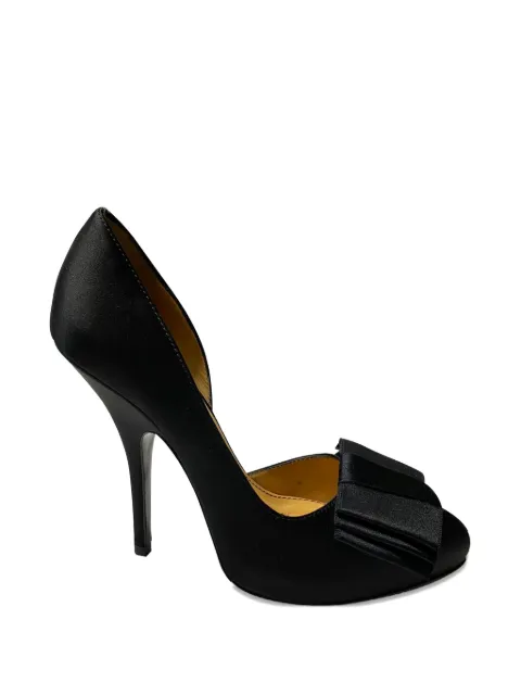 Lanvin Pre-Owned Bow satin pumps Black NAPPUGBSH086017W