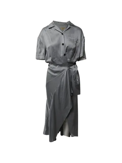 Burberry Pre-Owned wrap asymmetrical dress Blue NAPPUGBCL117857W